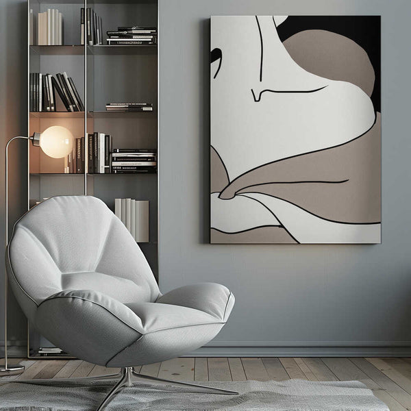 Tablou canvas „matisse_shoulder_vector_002_Black” de Pictufy Studio II