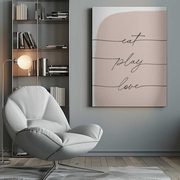 Tablou canvas „Eat Play Love” de uplusmestudio