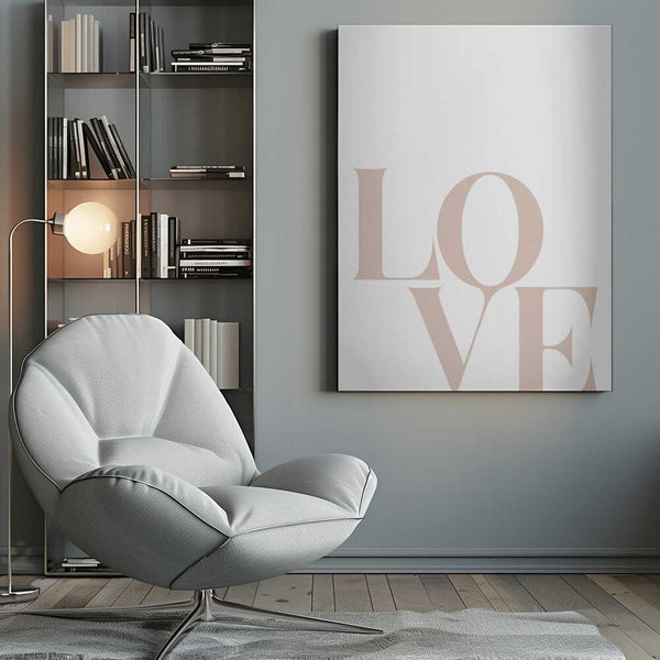 Tablou canvas „Minimalist Love Typography” de uplusmestudio
