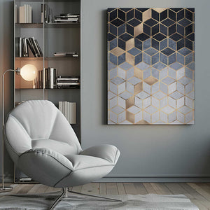 Tablou canvas „Soft Blue Gradient Cubes” de Elisabeth Fredriksson