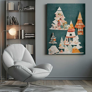 Tablou canvas „Enchanted Forest Homes” de Treechild