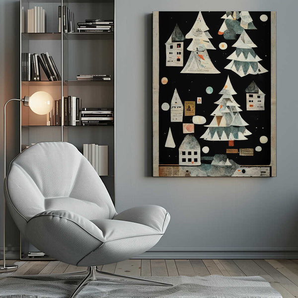 Tablou canvas „A Paper Village At Night” de Treechild