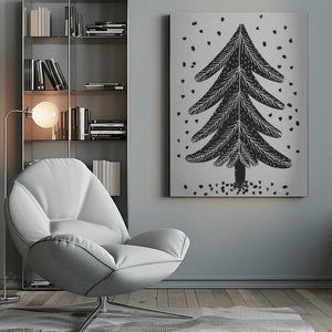 Tablou canvas „Monochrome Pinefall” de Treechild