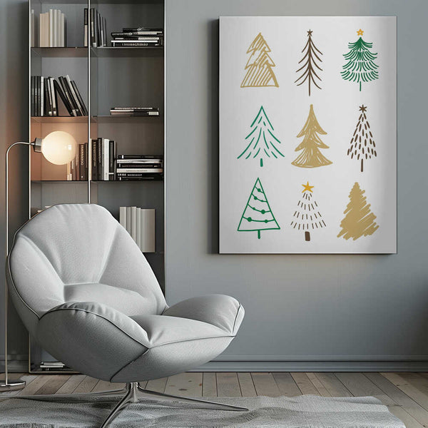 Tablou canvas „Christmas Trees 1” de Kristina N. - SoulArt Shop