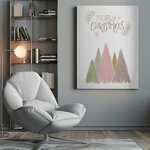 Tablou canvas „Merry Christmas Trees 1” de Kristina N. - SoulArt Shop