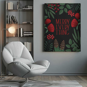 Tablou canvas „Merry everything in black” de Rosana Laiz Blursbyai