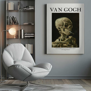 Tablou canvas „Head of a skeleton with a burning cigarette” de Vincent Van Gogh