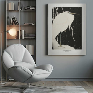 Tablou canvas „Heron In The Snow” de Ohara Koson