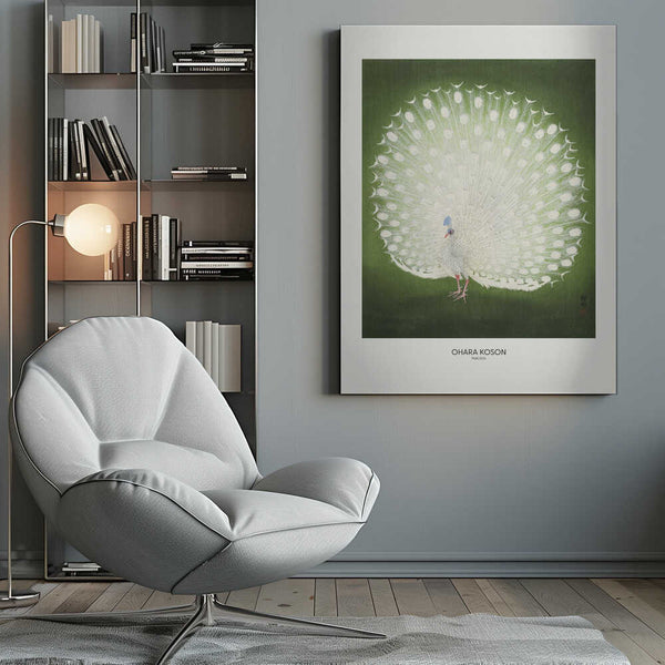 Tablou canvas „Peacock - Wide” de Ohara Koson