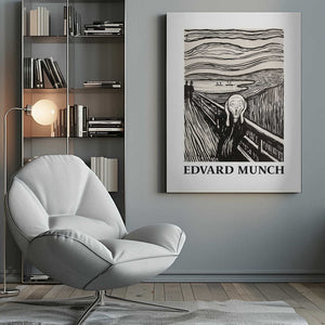 Tablou canvas „Skriet- The Scream - Monochrome Version” de Edvard Munch
