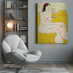 Tablou canvas „Girl With A Wineglass” de Francesco Gulina