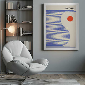 Tablou canvas „Surf's Up Biscuit Blue” de Frances Collett