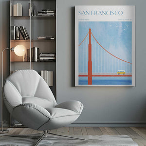 Tablou canvas „San Francisco, Golden Gate Bridge” de longwayhome
