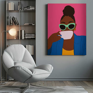 Tablou canvas „Women Drinking Coffee” de Carelle N'guessan