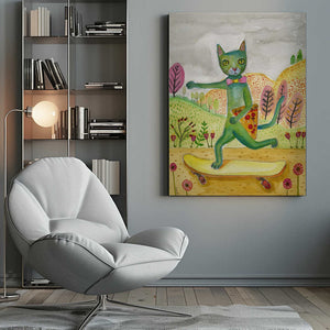 Tablou canvas „Pizza Cat” de Sharyn Bursic