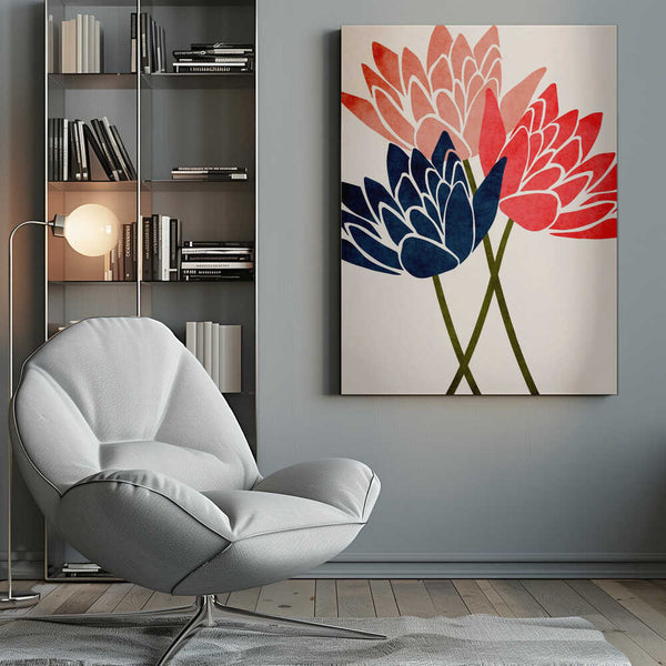 Tablou canvas „Three Dancing Blossoms” de Kubistika