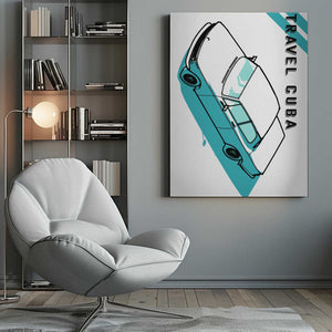 Tablou canvas „Travel Cuba Blue” de jay stanley
