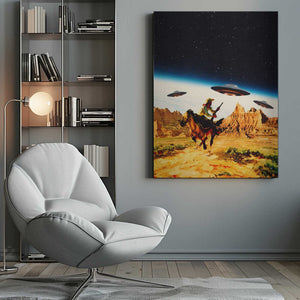 Tablou canvas „UFO Space Chase” de Taudalpoi
