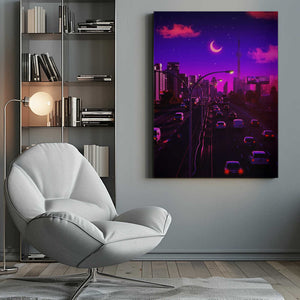 Tablou canvas „Neon Dusk” de Ritvik takkar