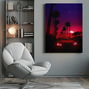 Tablou canvas „Neon Sunset Drive” de Ritvik takkar