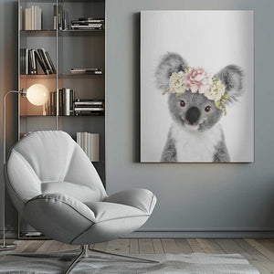 Tablou canvas „Floral Baby Koala” de Lola Peacock