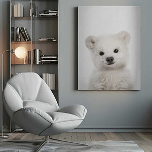 Tablou canvas „Peekaboo Baby Polar Bear” de Lola Peacock