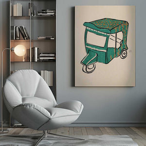 Tablou canvas „Rickshaw  Tuk Tuk  Erum Khalili.png” de Erum Khalili