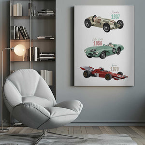 Tablou canvas „Vintage Racecars” de Goed Blauw