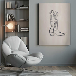 Tablou canvas „Cowboy Boots By Ivy Green Illustrations” de Ivy Green Illustrations