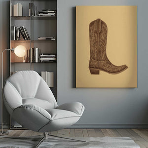 Tablou canvas „Brown Cowgirl Boot” de Anyone Can Yeehaw