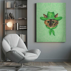 Tablou canvas „Tilly The Cowgirl Tortie Cat” de Anyone Can Yeehaw