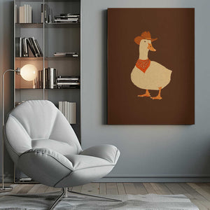 Tablou canvas „Bo the Cowboy Duck” de Anyone Can Yeehaw