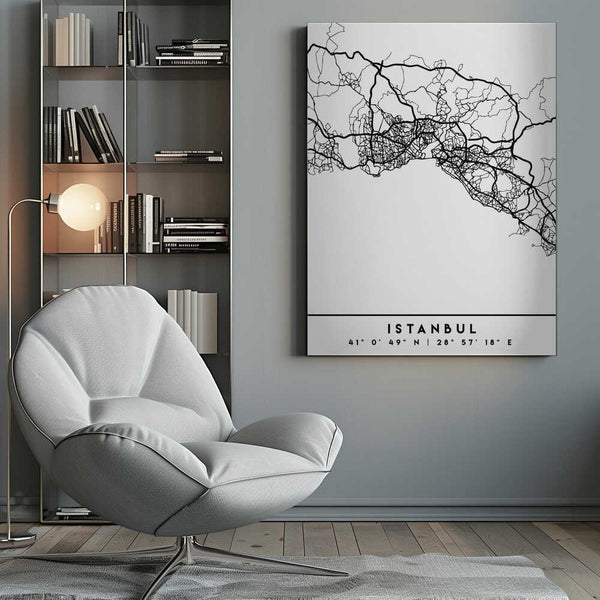 Tablou canvas „Black Maps 35” de Emiliano Deificus