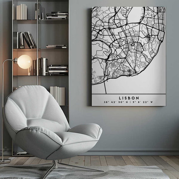 Tablou canvas „Black Maps 39” de Emiliano Deificus