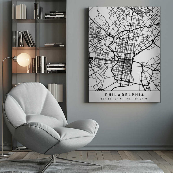 Tablou canvas „Black Maps 65” de Emiliano Deificus