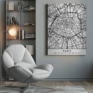 Tablou canvas „Black Maps 64” de Emiliano Deificus