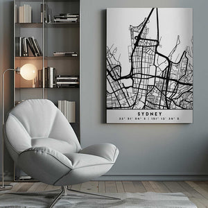 Tablou canvas „Black Maps 84” de Emiliano Deificus
