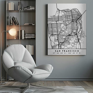 Tablou canvas „Black Maps 75” de Emiliano Deificus
