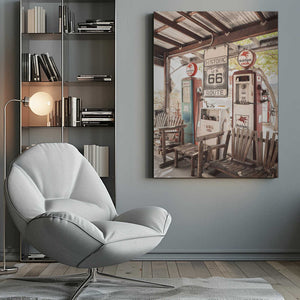 Tablou canvas „Route 66 Gas Station” de Henrike Schenk