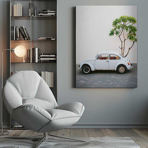 Tablou canvas „Pastel Volskwagen Beetle in the streets of Oaxaca Mexico” de Raisa Zwart