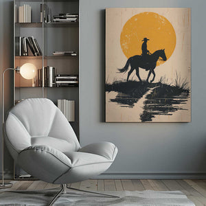 Tablou canvas „Cowboy In the Sunset” de Andreas Magnusson