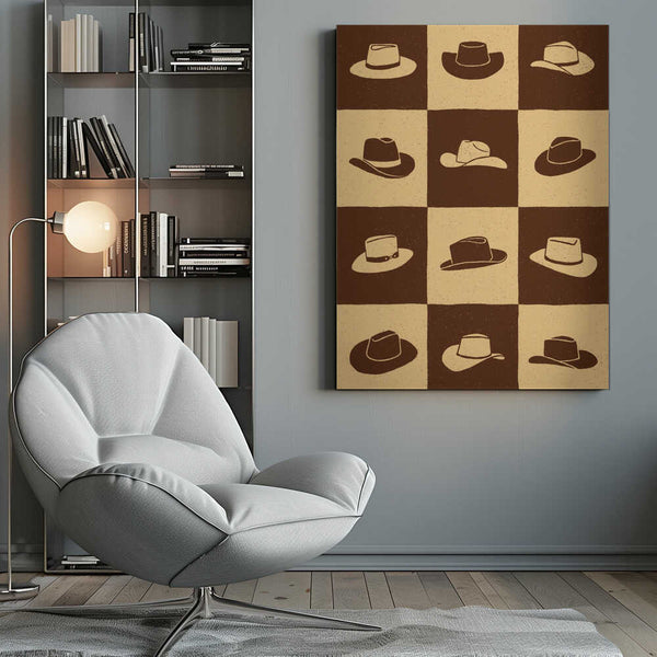 Tablou canvas „Cowboy Checkerboard” de Anyone Can Yeehaw