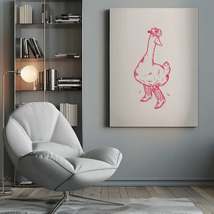 Tablou canvas „Duck wearing Western Boots in pink” de Tara Royle