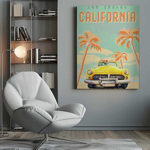 Tablou canvas „California Surf Poster” de The Whiskey Ginger