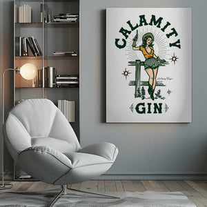 Tablou canvas „Calamity Gin Funny Retro Western Cowgirl Art” de The Whiskey Ginger