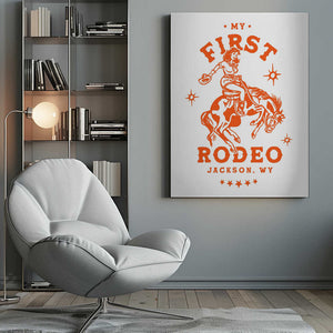 Tablou canvas „My First Rodeo Jackson Wyoming Horseback Cowgirl” de The Whiskey Ginger