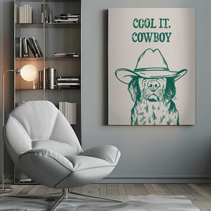Tablou canvas „Cool it Cowboy Green” de Tara Royle