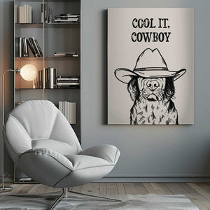 Tablou canvas „Cool it Cowboy Black” de Tara Royle
