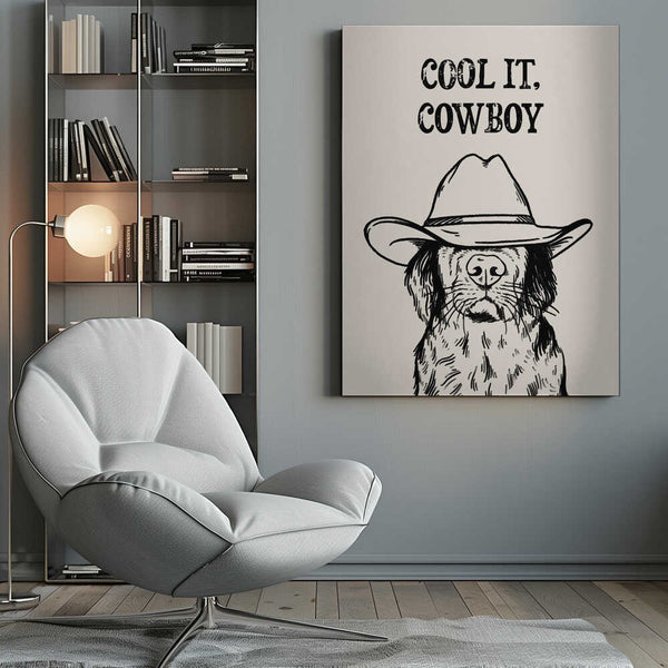 Tablou canvas „Cool it Cowboy Black” de Tara Royle