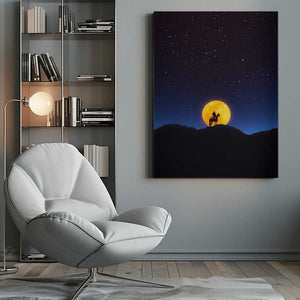 Tablou canvas „The Rider and the Moon” de Taudalpoi